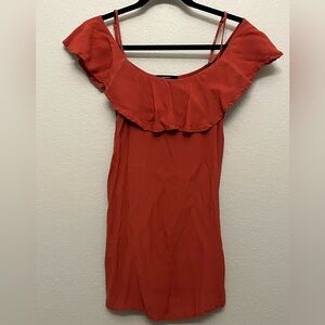Forever 21 burnt orange off the shoulder dress size M